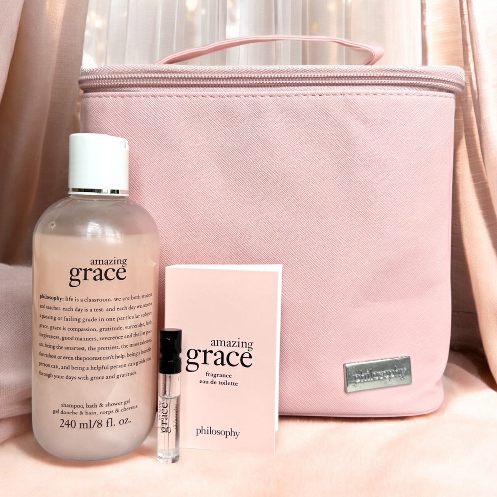 Philosophy Amazing Grace Set 3-PC Shampoo, Bath & Shower Gel, Sample Spray, Bag